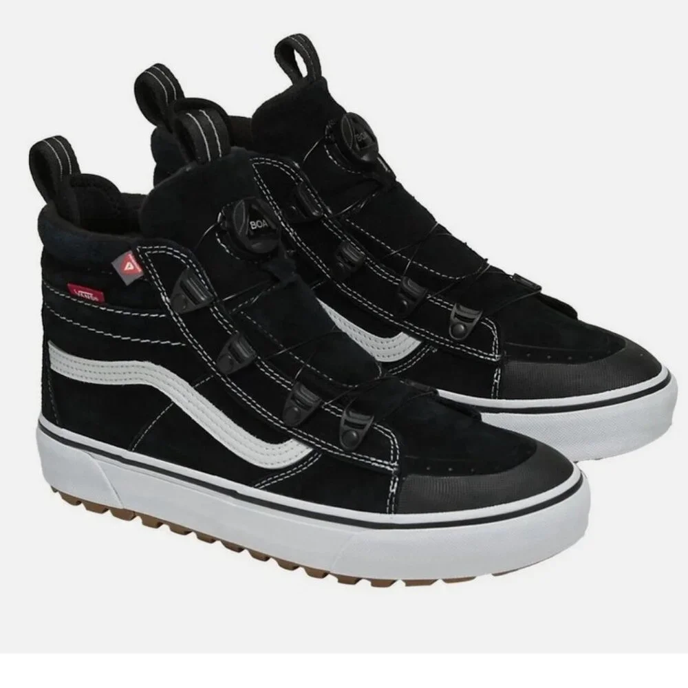 Vans Sk8-Hi MTE Boa Winter Shoes, Black/True White, Men's To. 9.5, - Picture 1 of 6